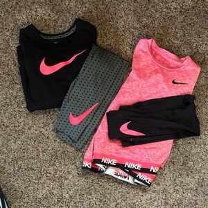 Nike Black and Pink Activewear Set